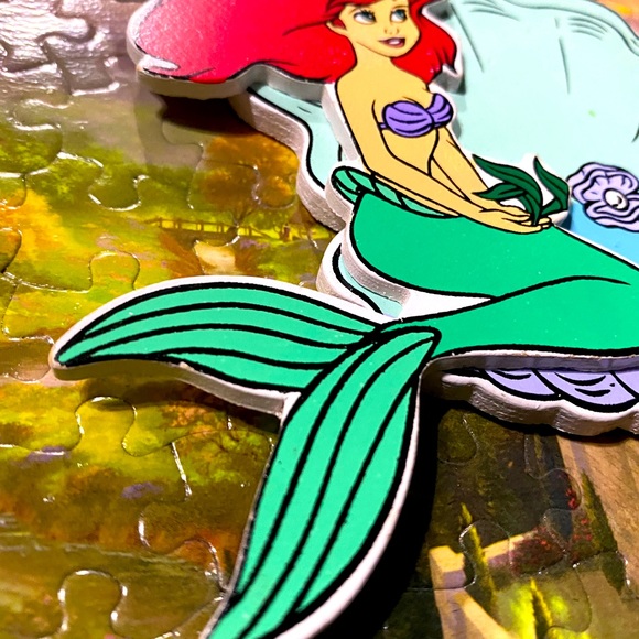 DISNEY’S THE LITTLE MERMAID VTG 90s KURT ADLER HANDCRAFTED WOODEN XMAS ORNAMENT - Picture 4 of 6